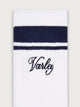 Lamar Club Stripe Sock in White Blue Nights
