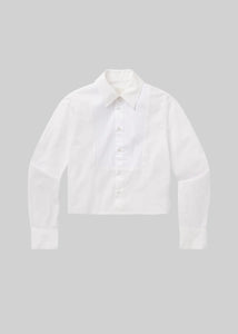 Fino Boxy Cropped Tuxedo White