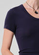 Maude U Neck Tee Navy