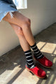 Striped Boyfriend Socks Black Stripe