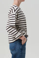 Boat Neck Long Sleeve Chocolate Stripe