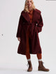 Vermont Sherpa Wrap Coat Red Chocolate