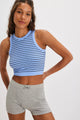 You're Up Stripe Cami in Blue Navy