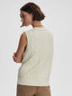 Kay Cable Knit Vest in Snow White