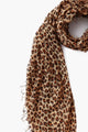 Cashmere Silk Scarf Roasted Pecan Leopard