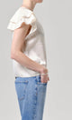 Lola Flutter Lace Sleeve Top Cream