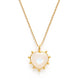 Gemstone Heart Necklace: White / Moonstone