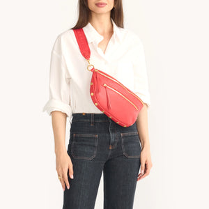 Charles Crossbody Large Poppy Red Brushed Gold