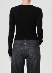 Alma Shrunken Crewneck In Black