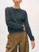 Cashmere Textured Stripe Crew Blue Combo