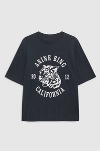 Avi Tee Collegiate Leopard  Washed Charcoal