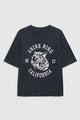 Avi Tee Collegiate Leopard  Washed Charcoal