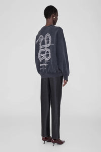 Jaci Sweatshirt Twisted Snake in Washed Black