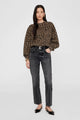 Miles Sweatshirt Black and Brown Leopard