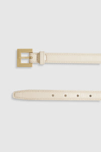 Nicola Belt Bone Crinkled Patent