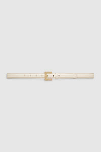 Nicola Belt Bone Crinkled Patent