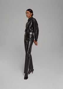 90's Pinch Waist Long in Leather Detox (Black)
