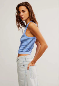 You're Up Stripe Cami in Blue Navy