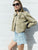 Everly Shirred Crop Jacket Catalina
