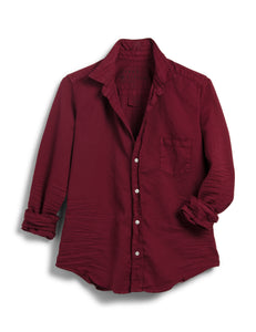 Barry Tailored Button-Up Shirt in Garnet
