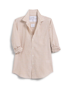 Barry Tailored Button Down in Sand Stripe