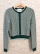 Boucle Cardigan Ivy Green / Ivory Stripe