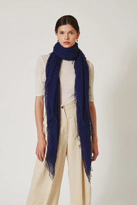 Medieval Blue Chalk Cashmere And Silk Scarf