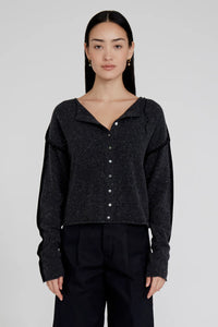 Laure Cashmere Cardigan in Caviale