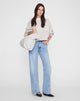 Miles Sweatshirt Washed White Leopard