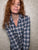 Eileen Relaxed Button Up Grey Red Plaid
