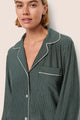 Gisele Printed TENCEL™ Modal Long PJ Set Duo Stripe Pine Ivory