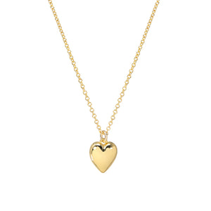 Modern Heart Of Gold Shiny Heart Necklace Gold Dipped