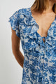 Carmine Floral Blouse in Chambray