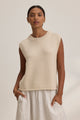 Paola Cap Sleeve Crew Top Oatmeal