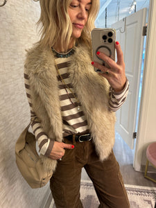 Anastasia Fur Vest Taupe