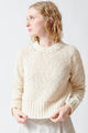 Marled Cotton Blend Crewneck Ivory