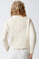 Marled Cotton Blend Crewneck Ivory