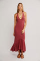 Alix Halter Midi in Red Pearl