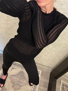 Paperfine Lace Stitch Top Black