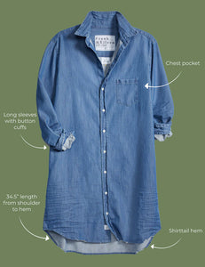 Mary Classic Shirtdress Italian Indigo Denim