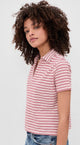 Perrin Short Sleeve Collared Top Natural Red