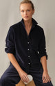 Barry Tailored Button-Up Shirt Classic Navy Corduroy