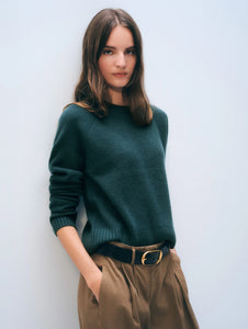 Cashmere Waffle Sweatshirt Juniper Green