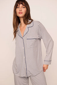 Gisele Printed Long PJ Geo-Sphere Gray