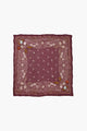 Embroidered Floral Bandana Scarf Cabernet