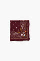 Embroidered Floral Bandana Scarf Cabernet