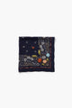 Embroidered Floral Bandana Scarf Mood Indigo