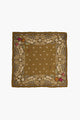 Embroidered Floral Bandana Scarf Olive