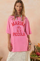 Marina Piccola Oversized Biker Tee - Cosmos Pink