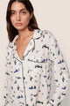Gisele Printed TENCEL™ Modal Long PJ Set Ski Chalet Ivory/Pine